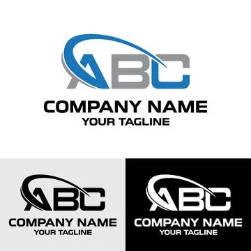 Initial ABC letter modern typography logo design template Stock Illustration