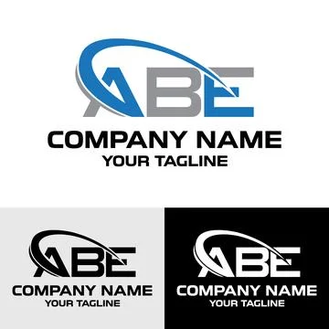 Initial ABE letter modern typography logo design template Stock Illustration