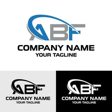 Initial ABF letter modern typography logo design template Stock Illustration