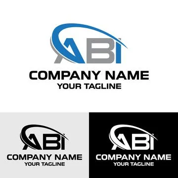 Initial ABI letter modern typography logo design template Stock Illustration