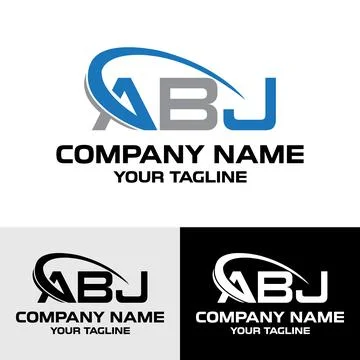 Initial ABJ letter modern typography logo design template Stock Illustration