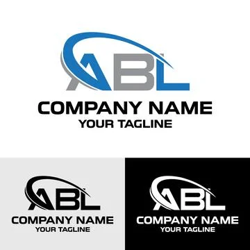Initial ABL letter modern typography logo design template Stock Illustration