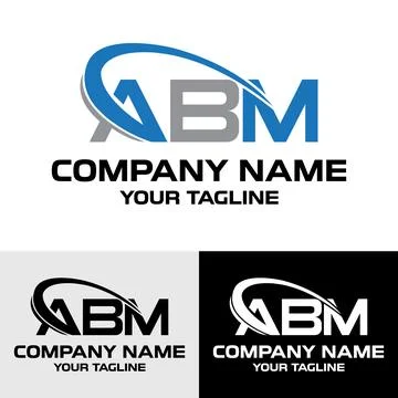 Initial ABM letter modern typography logo design template Stock Illustration