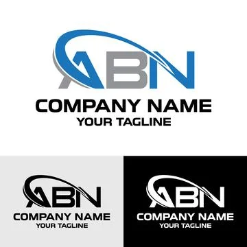 Initial ABN letter modern typography logo design template Stock Illustration