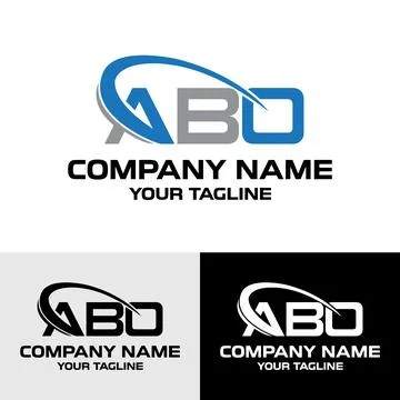 Initial ABO letter modern typography logo design template Stock Illustration