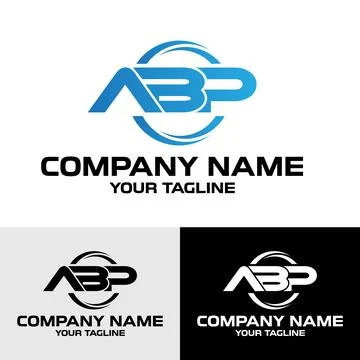 Initial ABP letter modern typography swoosh logo design template Stock Illustration