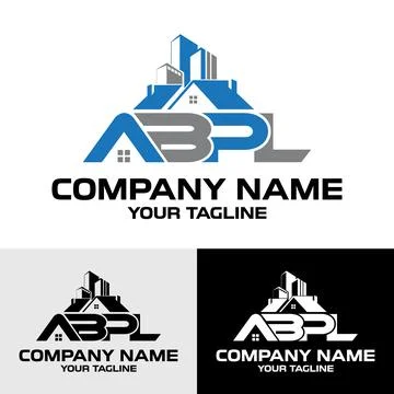Initial ABPL letter modern typography real estate building apartment logo Stock Illustration