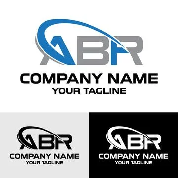 Initial ABR letter modern typography logo design template Stock Illustration