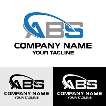 Initial ABS letter modern typography logo design template Stock Illustration
