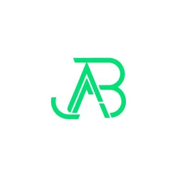 Initial abstract digital alphabet 'AB' letter logo. Minimalist typography Stock Illustration