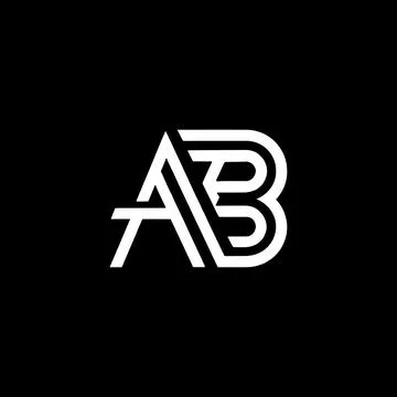 Initial abstract digital alphabet 'AB' letter logo. Minimalist typography Stock Illustration