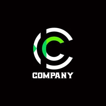 Initial abstract digital alphabet 'C' letter logo. Minimalist typography Stock Illustration