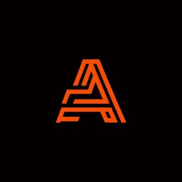 Initial abstract digital alphabet 'A' letter logo. Minimalist typography Stock Illustration