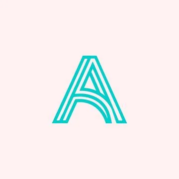 Initial abstract digital alphabet 'A' letter logo. Minimalist typography Stock Illustration