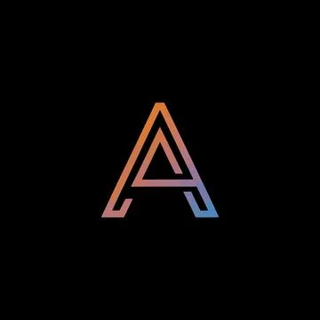 Initial abstract digital alphabet 'A' letter logo. Minimalist typography Stock Illustration