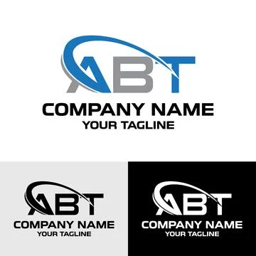 Initial ABT letter modern typography logo design template Stock Illustration