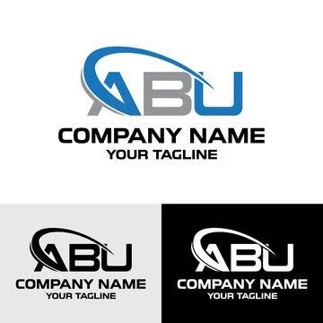 Initial ABU letter modern typography logo design template Stock Illustration