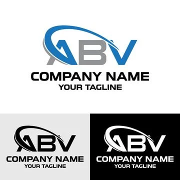 Initial ABV letter modern typography logo design template Stock Illustration