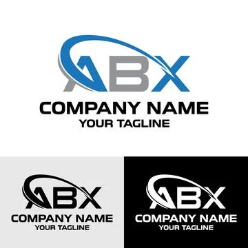 Initial ABX letter modern typography logo design template Stock Illustration