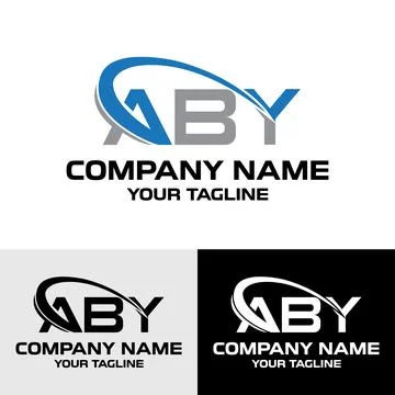 Initial ABY letter modern typography logo design template Stock Illustration