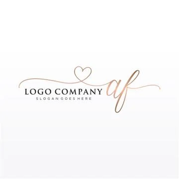 Initial AF beauty monogram and elegant logo design Stock Illustration