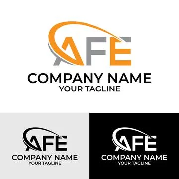 Initial AFE letter modern vector typography logo design template Stock Illustration