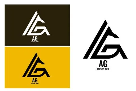 Initial ag letter logo design Illustrazione stock
