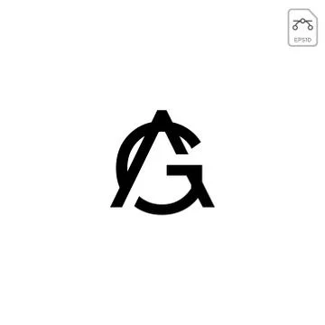 Initial AG logo or symbol business company vector icon isolated Stock Illustration