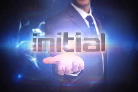 Initial against glowing technological background Stock Illustration