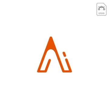 Initial ai monogram logo design vector icon isolated Stock Illustration