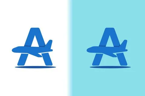 Initial A with aircraft logo design イラスト素材