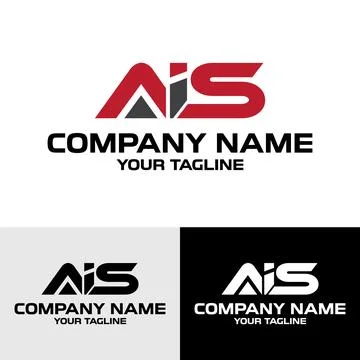 Initial AIS letter modern typography logo design template Stock Illustration
