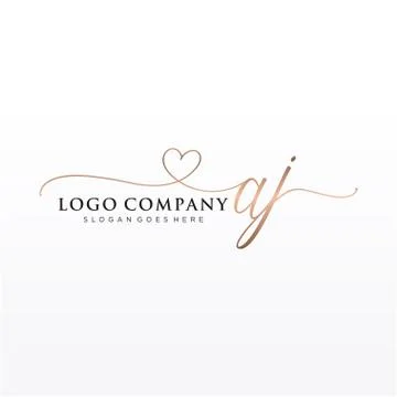 Initial AJ beauty monogram and elegant logo design Stock Illustration