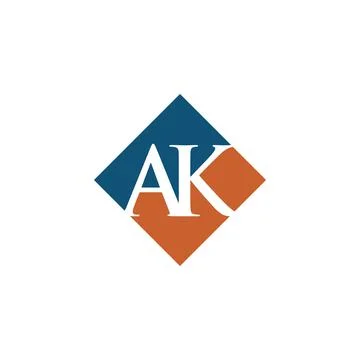 Initial AK rhombus logo vector design Stock Illustration