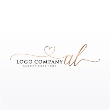 Initial AL beauty monogram and elegant logo design Stock Illustration