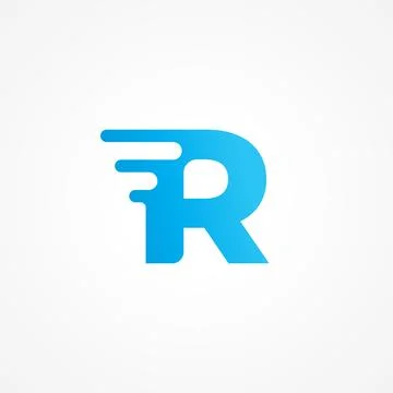 Initial alphabet logo design template. Vector illustration of letter R stre.. Ilustração Stock