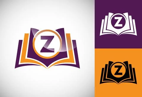 Initial alphabet Z with the book. Creative book vector logo design template.. Stock Illustration