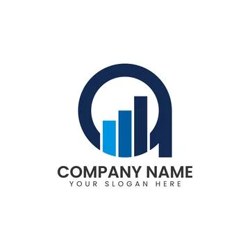 Initial A and Statistics Business Chart Bar logo design Stock Illustration