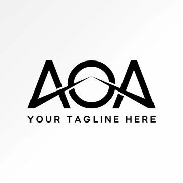 Initial AOA font on with cut fast strip element branding illusion automotive Illustrazione stock