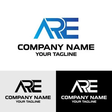 Initial ARE letter abstract geometric vector modern logo desgin Stock Illustration