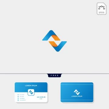 Initial AV, A or N logo template for corporate vector illustration, business  Stock Illustration