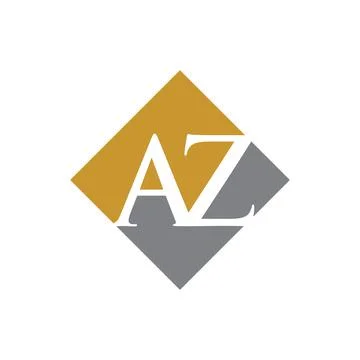 Initial AZ rhombus logo vector design Illustrazione stock