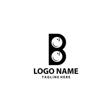 Initial B bowling logo design vector Stock Illustration