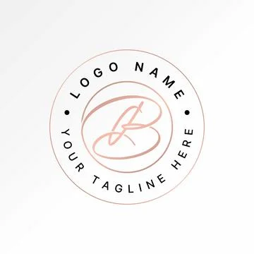 Initial B BP PB font script typography beauty elegant feminine romance royal イラスト素材