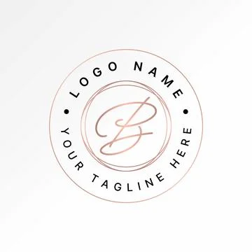 Initial B BP PB font script typography beauty elegant feminine glow monogram Illustrazione stock