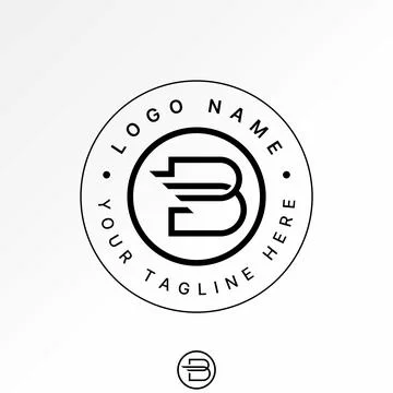 Initial B DD font line fast strip speed monogram typography sport tech brand Stock Illustration