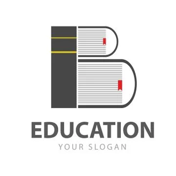 Initial B Education Book Logo Vector Illustration 스톡 일러스트