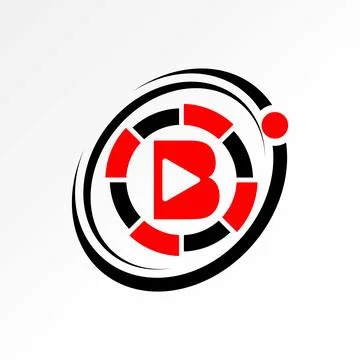 Initial B font play pie chart ellipse swoosh 360 degrees work data bar part Stock Illustration