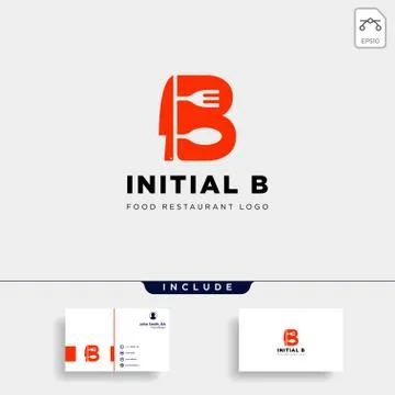 Initial B food equipment simple logo template vector icon abstract Stock Illustration