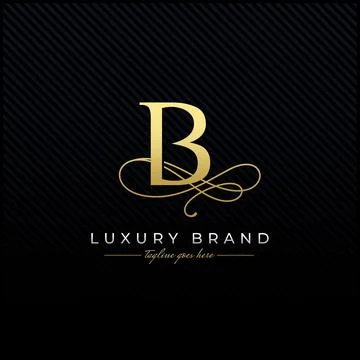 Initial B Luxury Letter Logo Design , Elegance Wedding Initial Monogram Stock Illustration